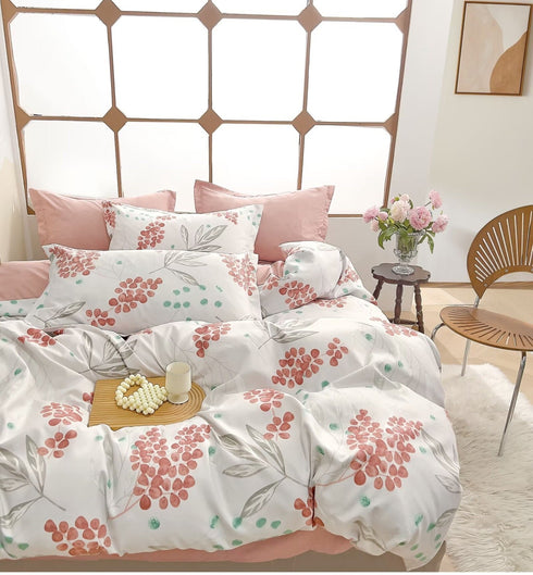 Florida Winkle Premium Quality Imported King Size Elastic Fitted Bedsheet with Coordinated Pillow Covers